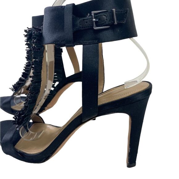 BCBGMAXAZRIA  8.5 ma limbo heels sandal formal shoes black satin - Picture 4 of 9